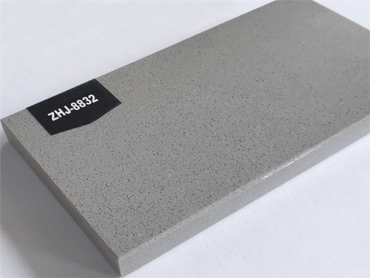 Fine grain grey color quartz stone slab (3)