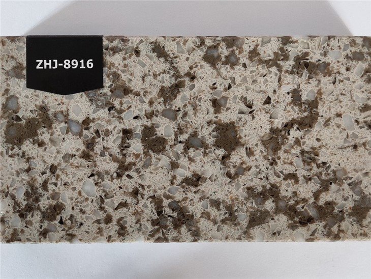 Multi color quartz kitchen countertop slab (2)
